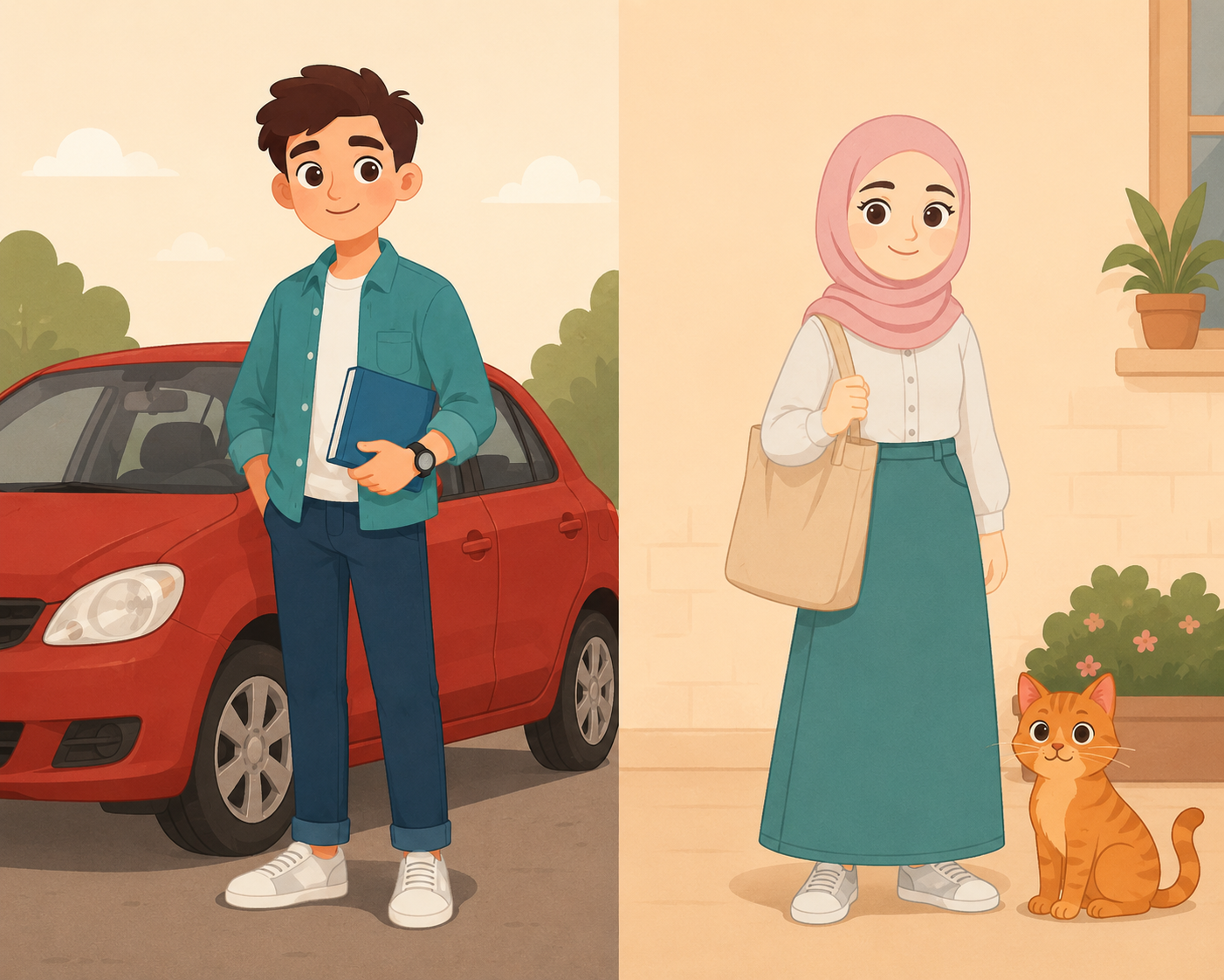 مراد وإيليف مع أغراضهما